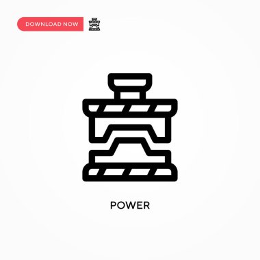 Güç Basit vektör simgesi. Web sitesi veya mobil uygulama için modern, basit düz vektör çizimi