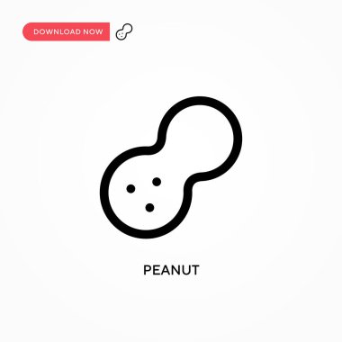 Peanut Basit vektör simgesi. Web sitesi veya mobil uygulama için modern, basit düz vektör çizimi