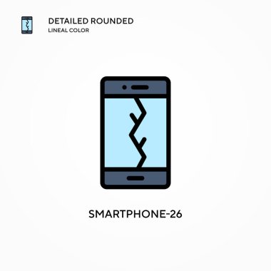 Akıllı telefon-26 vektör simgesi. Modern vektör illüstrasyon kavramları. Düzenlemesi ve kişiselleştirmesi kolay.