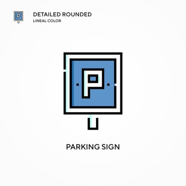 Park işareti vektör simgesi. Modern vektör illüstrasyon kavramları. Düzenlemesi ve kişiselleştirmesi kolay.