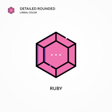 Yakut vektör simgesi. Modern vektör illüstrasyon kavramları. Düzenlemesi ve kişiselleştirmesi kolay.