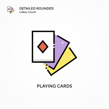 Kart vektör simgesi oynanıyor. Modern vektör illüstrasyon kavramları. Düzenlemesi ve kişiselleştirmesi kolay.