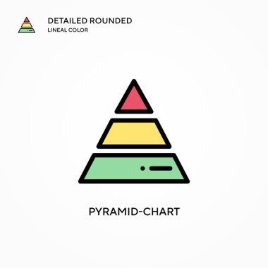 Piramit grafik vektör simgesi. Modern vektör illüstrasyon kavramları. Düzenlemesi ve kişiselleştirmesi kolay.