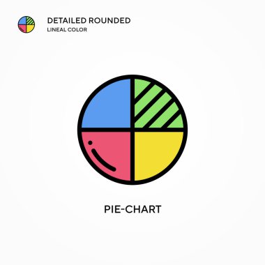 Pasta grafiği vektör simgesi. Modern vektör illüstrasyon kavramları. Düzenlemesi ve kişiselleştirmesi kolay.