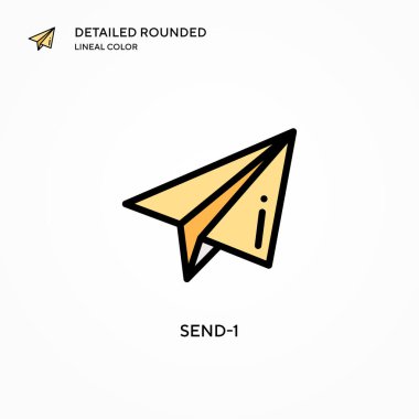 1 vektör simgesi gönder. Modern vektör illüstrasyon kavramları. Düzenlemesi ve kişiselleştirmesi kolay.