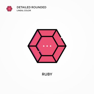 Yakut vektör simgesi. Modern vektör illüstrasyon kavramları. Düzenlemesi ve kişiselleştirmesi kolay.