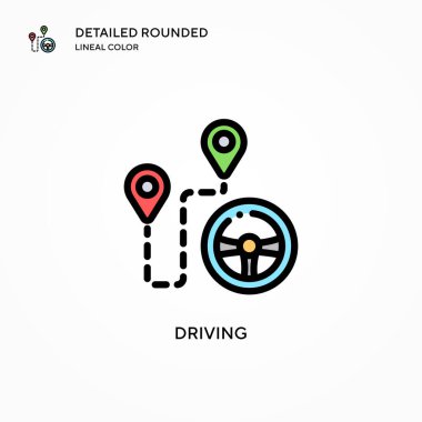 Sürücü vektör simgesi. Modern vektör illüstrasyon kavramları. Düzenlemesi ve kişiselleştirmesi kolay.