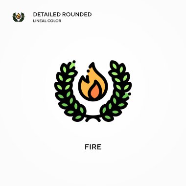 Vektör simgesini ateşle. Modern vektör illüstrasyon kavramları. Düzenlemesi ve kişiselleştirmesi kolay.