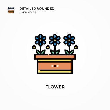 Çiçek vektör simgesi. Modern vektör illüstrasyon kavramları. Düzenlemesi ve kişiselleştirmesi kolay.