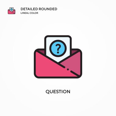 Soru vektör simgesi. Modern vektör illüstrasyon kavramları. Düzenlemesi ve kişiselleştirmesi kolay.