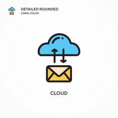 Bulut vektör simgesi. Modern vektör illüstrasyon kavramları. Düzenlemesi ve kişiselleştirmesi kolay.