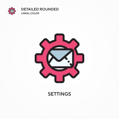 Ayarlar vektör simgesi. Modern vektör illüstrasyon kavramları. Düzenlemesi ve kişiselleştirmesi kolay.