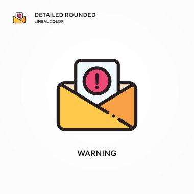 Uyarı vektör simgesi. Modern vektör illüstrasyon kavramları. Düzenlemesi ve kişiselleştirmesi kolay.