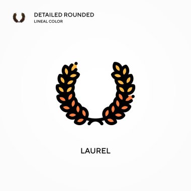 Laurel vektör simgesi. Modern vektör illüstrasyon kavramları. Düzenlemesi ve kişiselleştirmesi kolay.