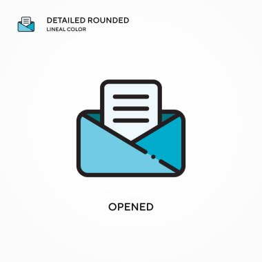 Açılan vektör simgesi. Modern vektör illüstrasyon kavramları. Düzenlemesi ve kişiselleştirmesi kolay.