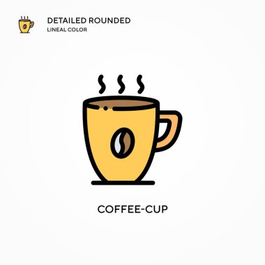 Kahve fincanı vektör simgesi. Modern vektör illüstrasyon kavramları. Düzenlemesi ve kişiselleştirmesi kolay.