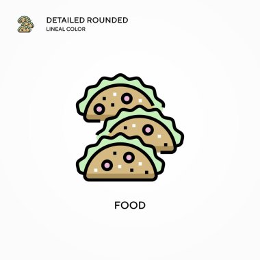 Yiyecek vektör simgesi. Modern vektör illüstrasyon kavramları. Düzenlemesi ve kişiselleştirmesi kolay.