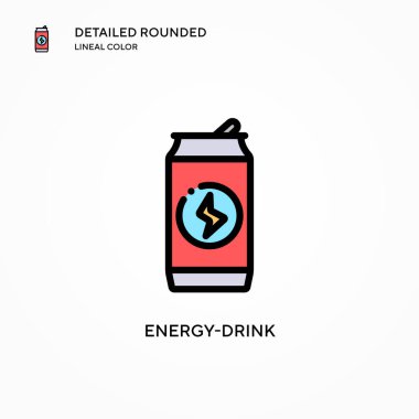 Enerji içeceği vektör simgesi. Modern vektör illüstrasyon kavramları. Düzenlemesi ve kişiselleştirmesi kolay.