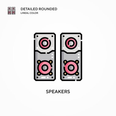 Hoparlörler vektör simgesi. Modern vektör illüstrasyon kavramları. Düzenlemesi ve kişiselleştirmesi kolay.