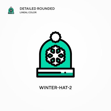 Kış-şapka-2 vektör simgesi. Modern vektör illüstrasyon kavramları. Düzenlemesi ve kişiselleştirmesi kolay.