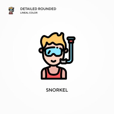 Şnorkel vektör simgesi. Modern vektör illüstrasyon kavramları. Düzenlemesi ve kişiselleştirmesi kolay.