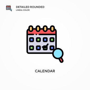 Takvim vektör simgesi. Modern vektör illüstrasyon kavramları. Düzenlemesi ve kişiselleştirmesi kolay.