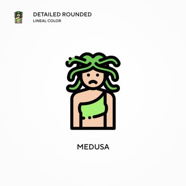 Medusa vektör simgesi. Modern vektör illüstrasyon kavramları. Düzenlemesi ve kişiselleştirmesi kolay.
