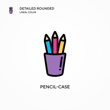 Kalem kutusu vektör simgesi. Modern vektör illüstrasyon kavramları. Düzenlemesi ve kişiselleştirmesi kolay.