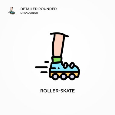 Paten kayma vektör ikonu. Modern vektör illüstrasyon kavramları. Düzenlemesi ve kişiselleştirmesi kolay.