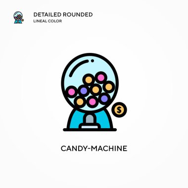 Şeker makinesi vektör simgesi. Modern vektör illüstrasyon kavramları. Düzenlemesi ve kişiselleştirmesi kolay.