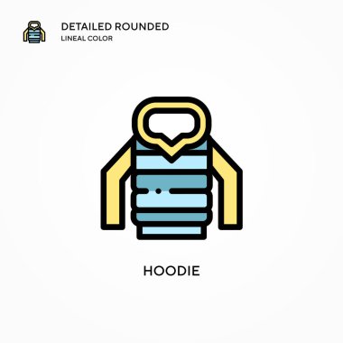 Kapüşonlu vektör ikonu. Modern vektör illüstrasyon kavramları. Düzenlemesi ve kişiselleştirmesi kolay.