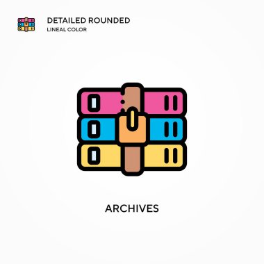Arşiv vektör simgesi. Modern vektör illüstrasyon kavramları. Düzenlemesi ve kişiselleştirmesi kolay.