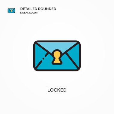 Kilitli vektör simgesi. Modern vektör illüstrasyon kavramları. Düzenlemesi ve kişiselleştirmesi kolay.