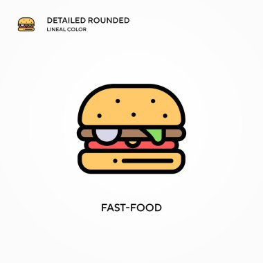 Fast food vektör simgesi. Modern vektör illüstrasyon kavramları. Düzenlemesi ve kişiselleştirmesi kolay.