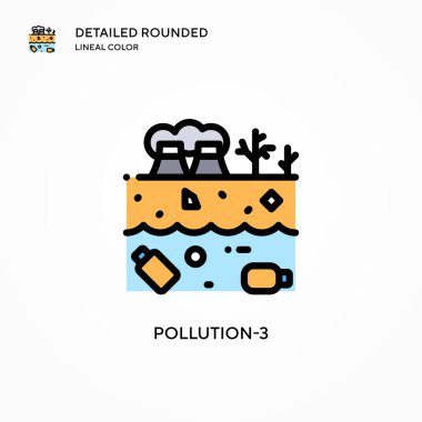 Kirlilik-3 vektör simgesi. Modern vektör illüstrasyon kavramları. Düzenlemesi ve kişiselleştirmesi kolay.