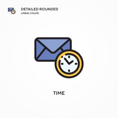 Zaman vektör simgesi. Modern vektör illüstrasyon kavramları. Düzenlemesi ve kişiselleştirmesi kolay.