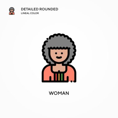 Kadın vektör simgesi. Modern vektör illüstrasyon kavramları. Düzenlemesi ve kişiselleştirmesi kolay.