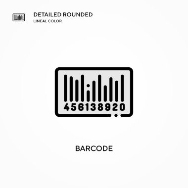 Barkod vektör simgesi. Modern vektör illüstrasyon kavramları. Düzenlemesi ve kişiselleştirmesi kolay.