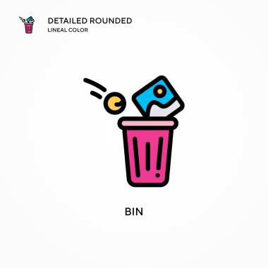 Çöp kutusu vektör simgesi. Modern vektör illüstrasyon kavramları. Düzenlemesi ve kişiselleştirmesi kolay.