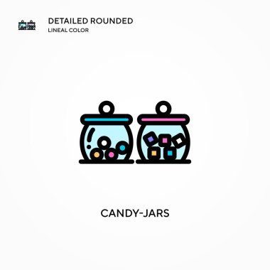 Şeker kavanozu vektör simgesi. Modern vektör illüstrasyon kavramları. Düzenlemesi ve kişiselleştirmesi kolay.