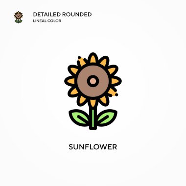 Ayçiçeği vektör simgesi. Modern vektör illüstrasyon kavramları. Düzenlemesi ve kişiselleştirmesi kolay.