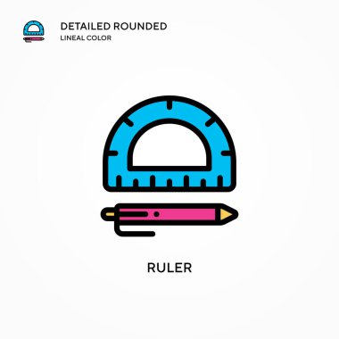 Cetvel vektör simgesi. Modern vektör illüstrasyon kavramları. Düzenlemesi ve kişiselleştirmesi kolay.