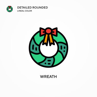 Çelenk vektör simgesi. Modern vektör illüstrasyon kavramları. Düzenlemesi ve kişiselleştirmesi kolay.