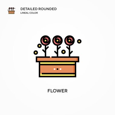 Çiçek vektör simgesi. Modern vektör illüstrasyon kavramları. Düzenlemesi ve kişiselleştirmesi kolay.
