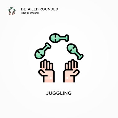 Vektör simgesi jonglörlüğü. Modern vektör illüstrasyon kavramları. Düzenlemesi ve kişiselleştirmesi kolay.