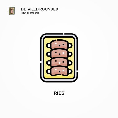 Kaburga vektör simgesi. Modern vektör illüstrasyon kavramları. Düzenlemesi ve kişiselleştirmesi kolay.