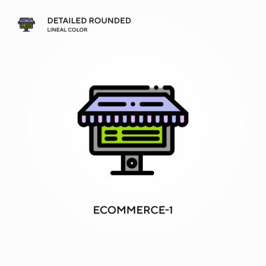 Etrade-1 vektör simgesi. Modern vektör illüstrasyon kavramları. Düzenlemesi ve kişiselleştirmesi kolay.