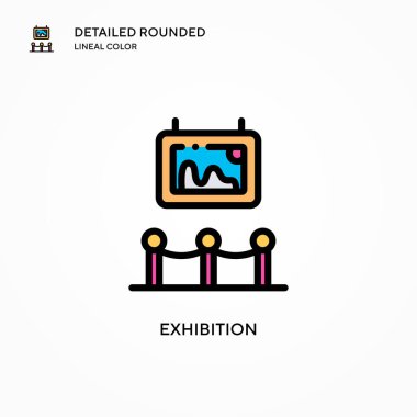 Sergi vektör simgesi. Modern vektör illüstrasyon kavramları. Düzenlemesi ve kişiselleştirmesi kolay.