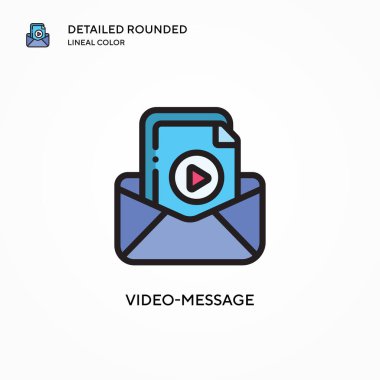 Video-mesaj vektör simgesi. Modern vektör illüstrasyon kavramları. Düzenlemesi ve kişiselleştirmesi kolay.