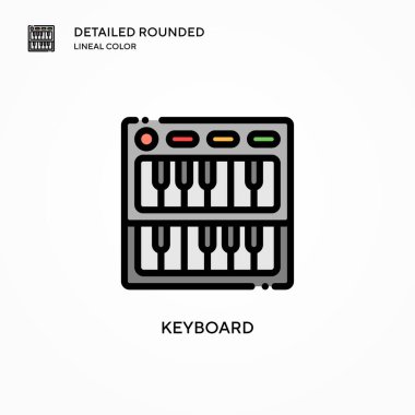 Klavye vektör simgesi. Modern vektör illüstrasyon kavramları. Düzenlemesi ve kişiselleştirmesi kolay.